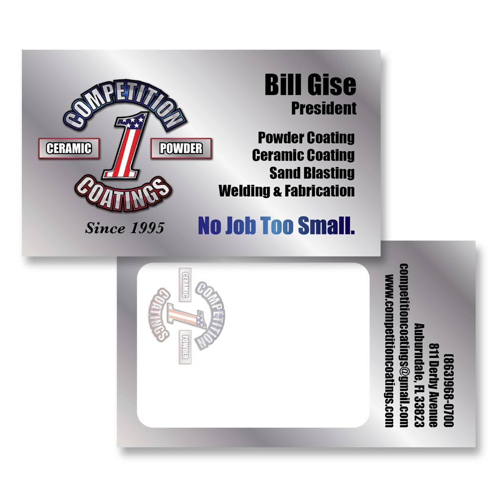 Competition Coatings Business Card - Front and Back