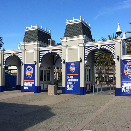 California's Great America Park Entrance with Fan Fair Signs