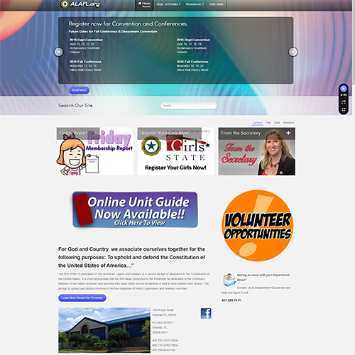 screenshot of alafl.org circa 2013.
