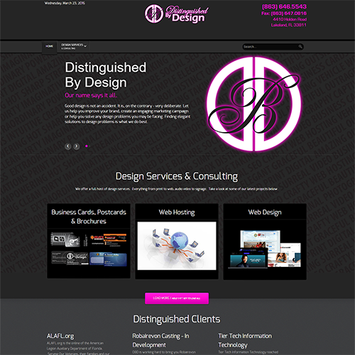 screenshot of distinguished.us circa 2013.